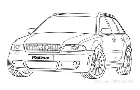 Powerflex Buchsen Audi RS4 Avant (2000 - 2001)