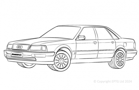 Powerflex Buchsen Audi V8 Type 44 & 4C (10/88-11/93)