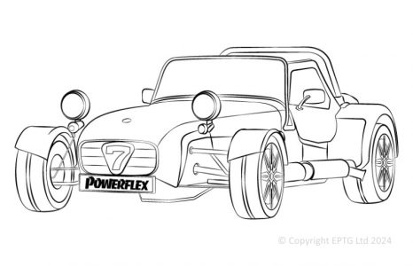 Powerflex Buchsen Caterham 7 CSR (Independant Rear Suspension)