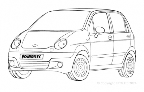 Powerflex Buchsen Chevrolet Matiz M100 & M150 (1998-2008)