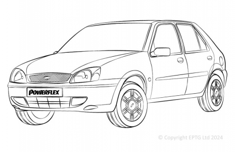 Powerflex Buchsen Ford Fiesta Mk4 (1995 - 1999) & Mk5 (1999 - 2002)