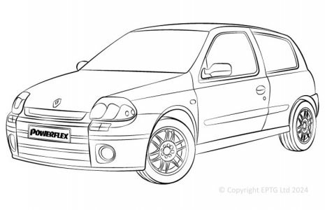 Powerflex Komplettset Renault Clio II (inc 172 & 182)