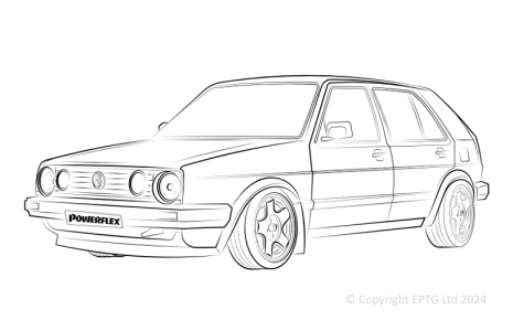 Powerflex Komplettset VW Golf MK2 2WD (1985 - 1992)