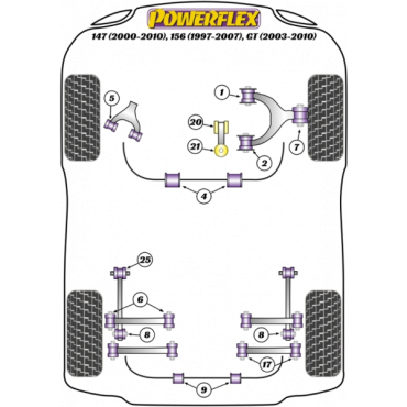 Powerflex Wheel Mounting Guide Pin for Alfa Romeo 147 (00-10), 156 (97-07), GT (03-10)