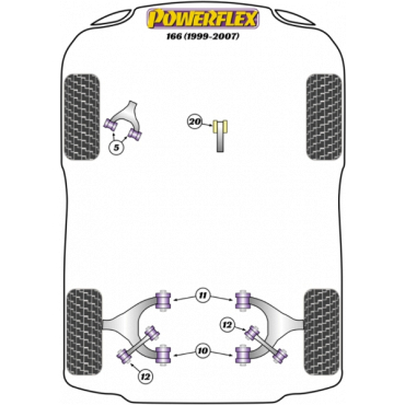 Powerflex Buchsen Querlenker oben VA für Alfa Romeo 166