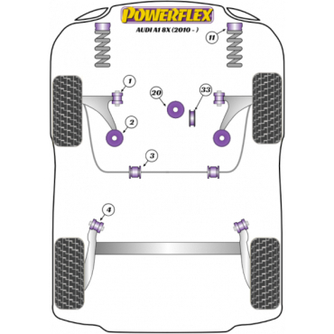 Powerflex Buchsen Motor Aufnahme-vorne unten, gross (Track Day) für Audi A1 8X (2010-)