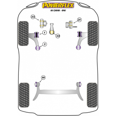 Powerflex Buchsen Vorderradaufhängung PU Buchse hinten für Audi A1 GB (2018-)