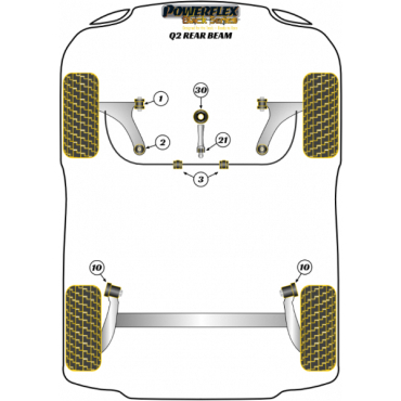 Powerflex Buchsen Stabilisator vorne 24mm für Audi Q2 2WD REAR BEAM Black Series