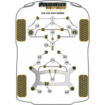 Powerflex Buchsen Stabilisator vorne 30mm für BMW F32, F33, F36 (2013-) Black Series