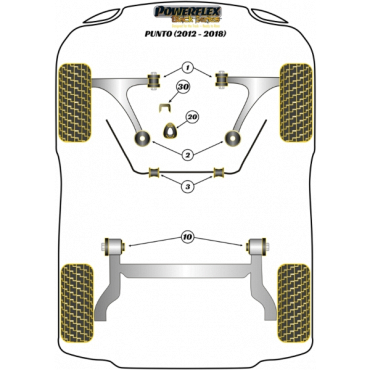 Powerflex Buchsen Stabilisator vorne 16.4mm für Fiat Punto Mk3 (2012-2018) Black Series
