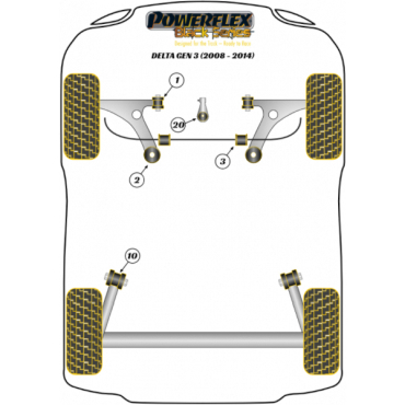 Powerflex Buchsen unterer Motorlagereinsatz für Lancia Delta Gen 3 (2008-2014) Black Series