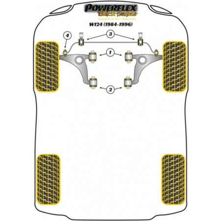 Powerflex Buchsen Stabilisator vorne 22mm für Mercedes Benz W124 (1984-1996) Black Series