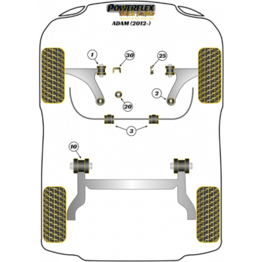 Powerflex PowerAlign Sturz-Einstellbolzen Kit 12mm für Opel Adam (2012-) Black Series