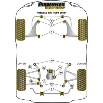 Powerflex Rear Anti Roll Bar Bush 21mmfor Porsche 993 (1994 - 1998) Heritage Collection
