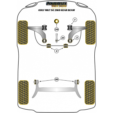 Powerflex Buchsen Stabilisator vorne 24mm für VW Golf MK7 5G 2WD Rear Beam Black Series
