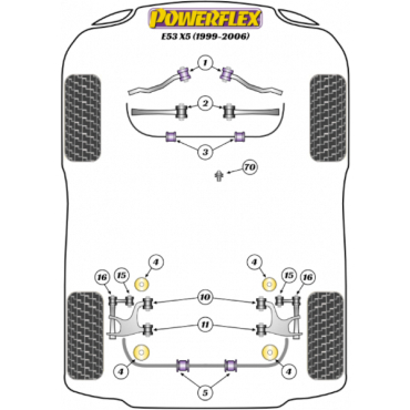 Powerflex PowerAlign Sturz-Einstellbolzen Kit 16mm für BMW E53 X5 (1999-2006)