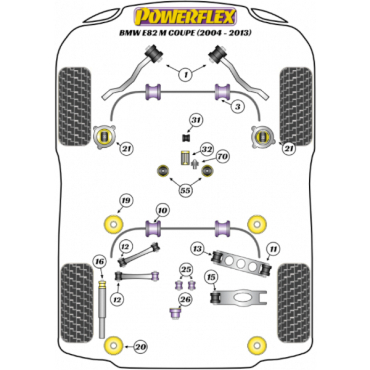 Powerflex Buchsen Querlenker oben außen für BMW E82 1 Series M Coupe (2010-2012)
