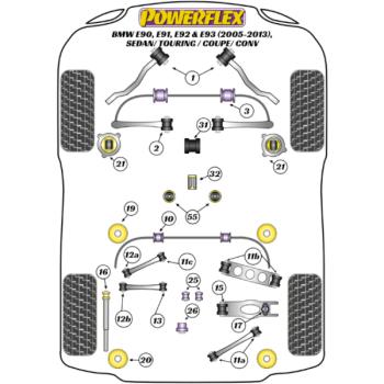 Powerflex Front Control Arm To Chassis Bush for BMW E90, E91, E92 & E93 3 Series (2005-2013)