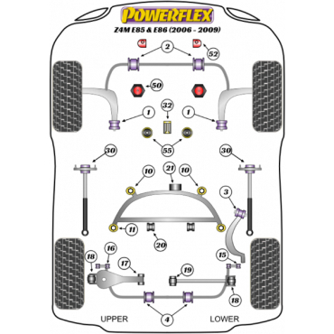 Powerflex Buchsen Getriebehalterungseinsatz (Fast Road) für BMW Z4M E85 & E86 (2006-2009)