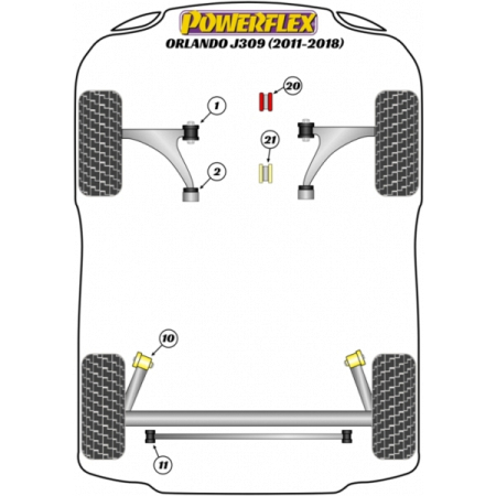Powerflex Front Engine Mounting Insert Diesel for Chevrolet Orlando J309 (2011-2018)