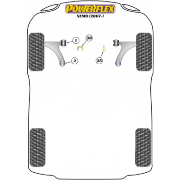 Powerflex Buchsen oberer Motorlagereinsatz für Citroen Nemo (2007-)