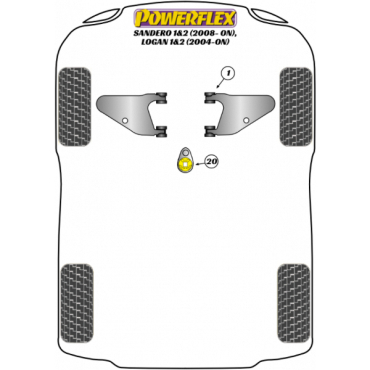 Powerflex Lower Engine Mount Insert for Dacia Logan I & II (2004-)
