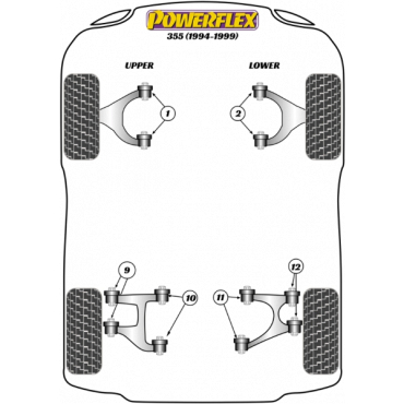 Powerflex Buchsen Querlenker vorne oben für Ferrari F355 (1994-1999)