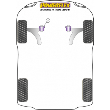 Powerflex Buchsen vorderer Querlenker vordere Buchse für Fiat Barchetta (1995-2004)
