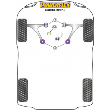 Powerflex Buchsen oberer Motorlagereinsatz (Diesel) für Fiat Fiorino (2007-)
