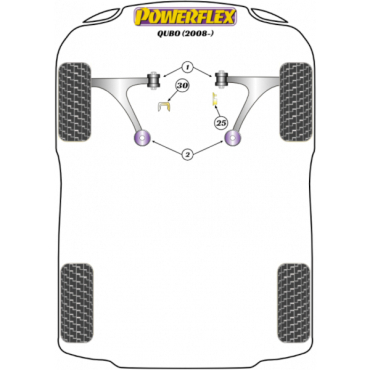 Powerflex Buchsen oberer Motorlagereinsatz für Fiat Qubo (2008-)