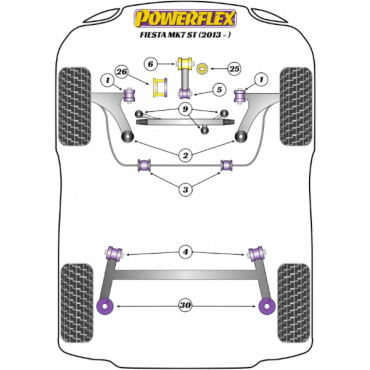 Powerflex Buchsen Heckfeder oberer Isolator für Ford Fiesta Mk7 ST (2013-2017)