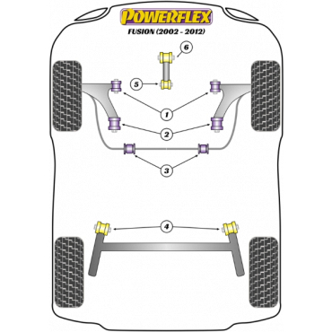 Powerflex Buchsen Motor Aufnahme-vorne oben klein 30 mm für Ford Fusion (2002-2012)