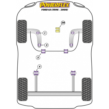 Powerflex Buchsen Querlenker hinten 46mm VA für Ford KA (1996-2008)