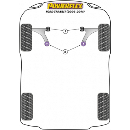 Powerflex Buchsen Vorderradaufhängung PU Buchse vorne für Ford Transit (2006-2014)