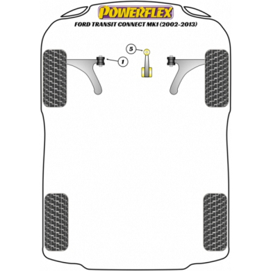 Powerflex Buchsen Motor Aufnahme unten Kit für Ford Transit Connect Mk1 (2002-2013)