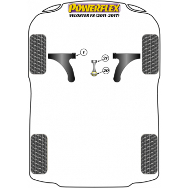 Powerflex Buchsen untere Drehmomentstütze (Fast Road/Track) für Hyundai Veloster FS (2011-2017)