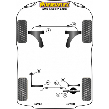 Powerflex Buchsen obere Querlenkerbuchse HA für Kia Niro DE (2017-2022)