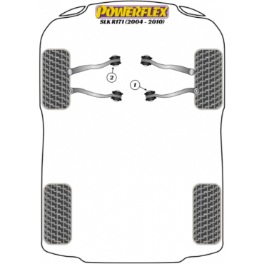 Powerflex Buchsen vorderer unterer Querlenker mit einstellbarem Nachlauf für Mercedes Benz R171 (2004-2010)