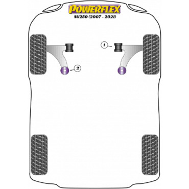 Powerflex Buchsen Querlenker hintere Buchse für Nissan NV250 (2007-2021)