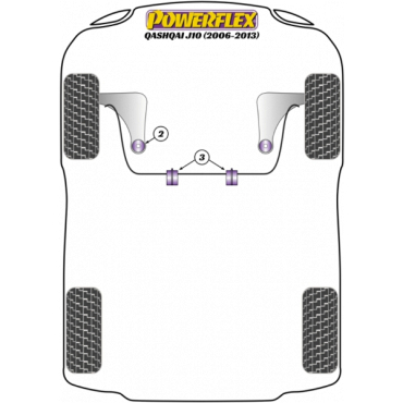 Powerflex Buchsen Vorderradaufhängung PU Buchse hinten für Nissan Qashqai J10 (2006-2013)
