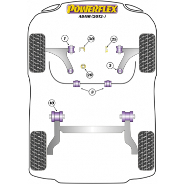 Powerflex Lower Rear Engine Mount Insert for Opel Adam (2012-)