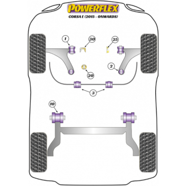 Powerflex Buchsen Führungsstift für die Radmontage für Opel Corsa E inc VXR/OPC (2015-)