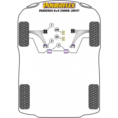 Powerflex Buchsen Stabilisator vorne 26.6mm für Opel Insignia 4X4 (2008-2017)
