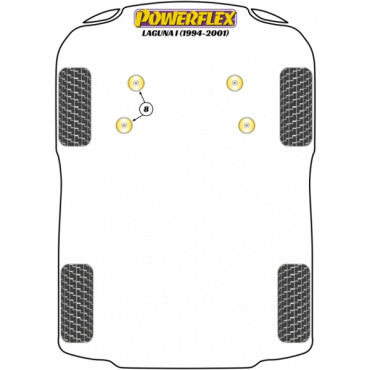 Powerflex Buchsen Führungsstift für die Radmontage für Renault Laguna upto 2001