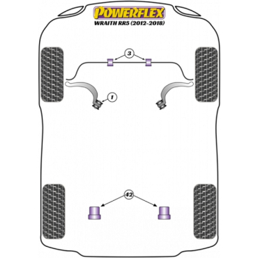 Powerflex Buchsen Stabilisator vorne an Fahrgestell für Rolls Royce Wraith RR5 (2012-2018)