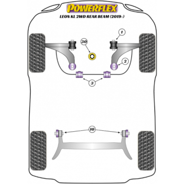 Powerflex Buchsen Einsatz unteres Motorlager (gross) Motorsport für Seat Leon KL 2WD Rear Beam (2019-)