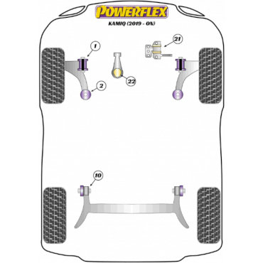 Powerflex Buchsen oberer Motorhalterungseinsatz, 3 Zylinder & Diesel für Skoda Kamiq (2019-)
