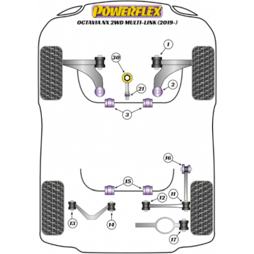Powerflex Front Lower Engine Mount Hybrid Bush (Large) for Skoda Octavia NX 2WD Multi-Link (2019-)