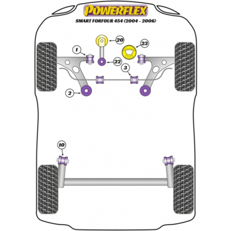 Powerflex Buchsen Motor Aufnahme-vorne oben klein für Smart ForFour 454 (2004-2006)