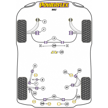 Powerflex Buchsen Querlenker oben HA für Subaru BRZ (2012-)